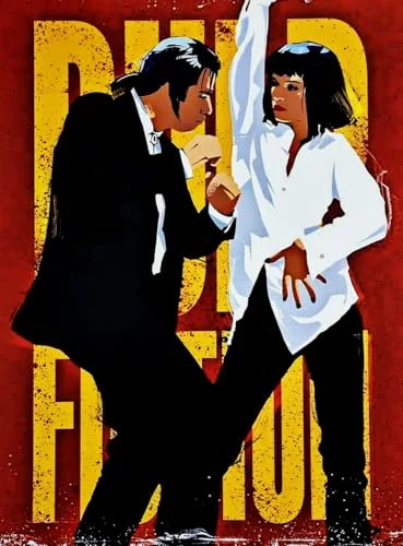KUSTOM ART Póster decorativo de pared Serie Actores Celebres Uma Thurman y John Travolta Pulp Fiction Impresión sobre papel Patinata 40 x 30 cm sin marco