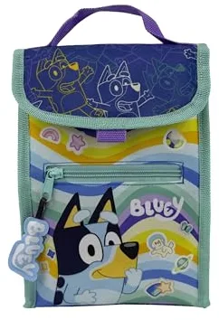 CYPBRANDS- Bluey, Bolsa Merienda, Bolso, Tartera, Lonchera, Fiambrera, Táper, Color Azul, Producto Oficial
