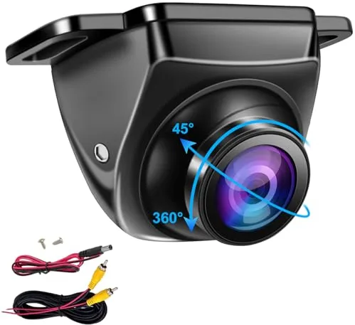 OBEST Camara Marcha Atrás Coche 1080P AHD/CVBS Cámara Visión Trasera/Lateral Visión Nocturna, Camara Aparcamiento Coche Metal Rotar 360°, Gran Angular 170°, para Auto Furgoneta Camion Universal 12V