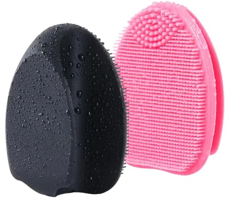 HieerBus Limpiador facial de silicona suave, cepillo de limpieza facial, exfoliación facial para masaje, limpieza de poros, eliminación de puntos negros, limpieza profunda para todo tipo de pieles
