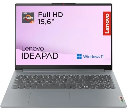Lenovo IdeaPad Slim 3 Gen 8 – Ordenador Portátil 15.6" FHD (AMD Ryzen 5 7520U, 16 GB RAM, 512 GB SSD, Gráficos AMD Radeon 610M, Wi-Fi 6, Win 11 Home, Office Trial) Teclado QWERTY Español – Gris Ártico