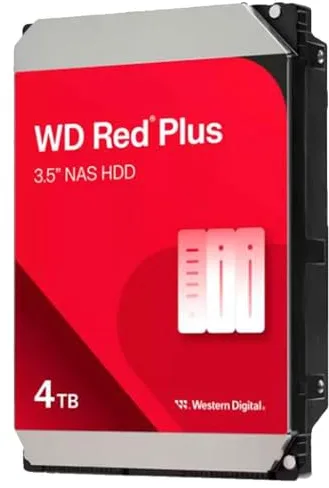 WD Red Plus 4TB NAS Disco Duro Interno 3,5" – 5400 RPM Clase, SATA 6Gb/s, CMR, 128MB Caché