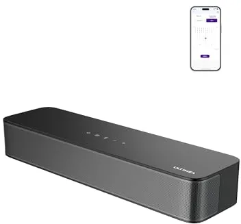 ULTIMEA Barra de Sonido 2.1ch para TV, subwoofer Integrado,132W, Control por App, Barras de Sonido Bluetooth 5.4 VoiceMX,Graves Ajustables,soundbar Todo en uno PC, óptico/AUX, Poseidon M20 Pro