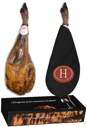 Paleta de Jabugo 100% Bellota (4-4,5 kg) - Envio 24 - Sanchez Martín - Selección Cosecha Privada - Envío 24 h - Vitola Negra 100% Bellota Ibérica Huelva - Incluye Funda Regalo Jamón (4'5 kg, Paleta)