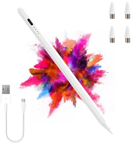Stylus Pen Lapiz para Tablet Universal, Compatible con Apple Pencil Pro Lapiz iPad 11º Generacion Metapen Caneta iPad Lapiz Tablet, Lápiz para Pantalla Táctil con 4 Puntas Reemplazables