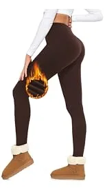 BENNIES Leggings Mujer Invierno de Cintura Alta Pantalones Térmicos Leggins Termicos Pantalon Negro Ropa Gimnasio Mallas Deporte Licras Deportivas Pantalones Jogger et Yoga Marrón L