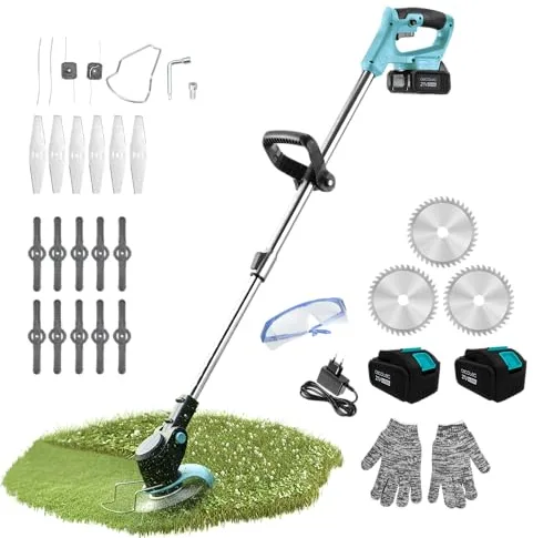 Cecotec Desbrozadora Eléctrica a Batería Cortabordes FastCut 4000 Freemove.650W, 2 Baterías de 21V y 4000mAh, Multifunción, Cabezal Orientable, Tubo Telescópico, Accesorios y Recambios