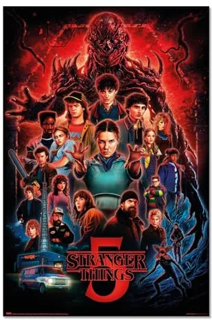 Grupo Erik Poster Stranger Things Merchandising (Temporada 5) - Laminas decorativas música 61x91,5cm a todo color | Posters para pared ideal decoración habitación