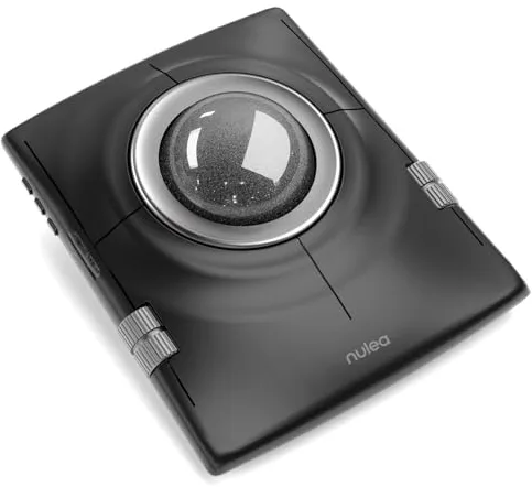 Nulea Ratón inalámbrico con trackball, trackball ergonómico de 55 mm, dpi Ajustable para un Control preciso, Compatible con Mano Derecha o Izquierda, Bluetooth y 2,4 GHz (Plateado)