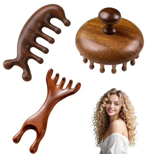 Dwitkul 3 Piezas Cepillo Masajeador para Cuero Cabelludo, Cepillo de Masaje Capilar, Masajeador de Cabeza, Masajeador para Cuero Cabelludo para el Hogar o Viajes