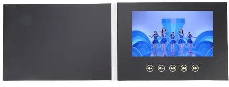 TIKATARER Folleto de Vídeo Digital LCD de 7 Pulgadas, Libro de Vídeo de Tarjeta de Felicitación Electrónica con Memoria USB Tipo C de 128 M, 720P HD para Bodas y Marketing