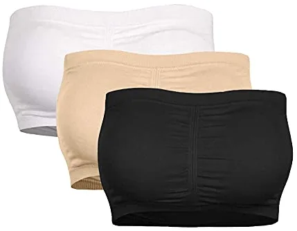 Top de tubo para mujer con sujetador sin aros, tallas grandes, almohadillas extraíbles, sujetador sin tirantes, pechos grandes, sujeción fuerte, sin aros, sujetadores de alta elasticidad, ropa