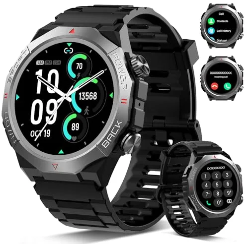 Ddidbi Reloj Inteligente Hombre Mujer con Llamadas, 1.39" Militar Smartwatch con 110+ Modos Deportivos, Monitor de Ritmo Cardíaco y Sueño. Pulsera Actividad IP68 Impermeable para Android iOS(2026)
