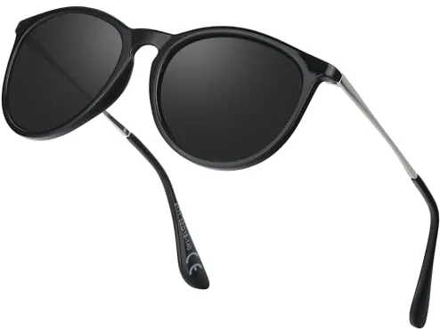 Ulknyss Gafas de Sol Mujer Polarizadas Gafas de Sol Redondas Hombre Mujer Gafas de Retro Cat Eye Clasicas Protección UV para Conducir Viajes