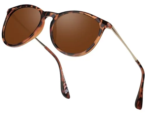 Ulknyss Gafas de Sol Mujer Polarizadas Gafas de Sol Redondas Hombre Mujer Gafas de Retro Cat Eye Clasicas Protección UV para Conducir Viajes