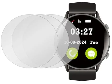 QUARKZMAN 3 Pcs Protector Pantalla Para Reloj 36.5mm Vidrio Templado anti-Espías Protección Universal Esfera Reloj Cristal Protector Suave Privacidad Película Redonda Para Smartwatches Gris