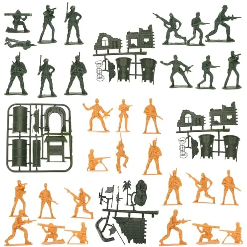 Veemoon Juego de Soldados de Juguete de Plástico, Figuras Militares Miniatura, Set de Modelismo Militar 1 Pieza, Juguetes de Soldados para Escenas de Juego y Educación Infantil