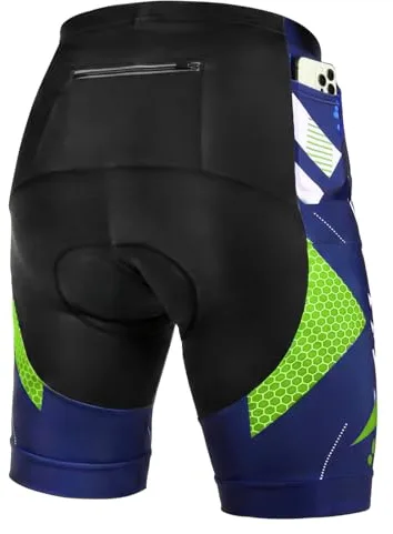 BSBUY Culotte Ciclismo Hombre, Ciclismo Pantalones Cortos Compresión con 5D Gel Acolchado, MTB, Culote Ciclista Hombre, Antideslizantes, Transpirables, M