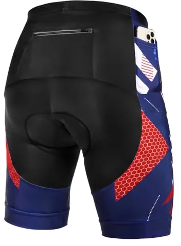 BSBUY Culotte Ciclismo Hombre, Ciclismo Pantalones Cortos Compresión con 5D Gel Acolchado, MTB, Culote Ciclista Hombre, Antideslizantes, Transpirables, L