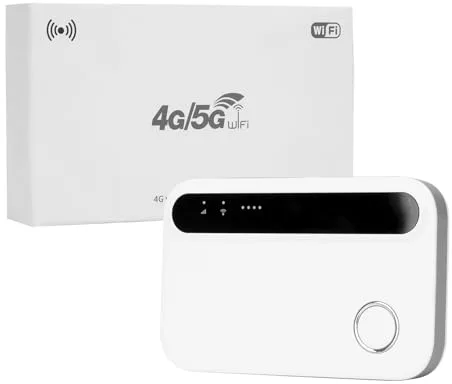 Router 4G WiFi 6 Portatil con Ranura para Tarjeta SIM, Router 4G SIM portatil, MiFi 4G LTE CAT6 300Mbps, Batería 2100mAh(12h Autonomía), hasta 8 Dispositivos, WPA3, Compatible Nano SIM, Plug and Play