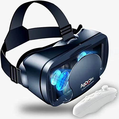 Gafas VR, Compatible con Phone y Android Phone,VR Gafas de Realidad Virtual - Luz Anti-Azul, Enfoque Ajustable,Compatible con teléfonos móviles de 5 a 7 Pulgadas-Negro