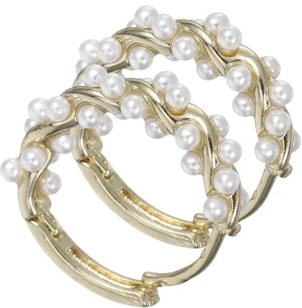 SUPVOX Pendientes de Aro Perla Irregulares Dorados, Joyería de Mujer, Pendientes Pequeños de Perlas para Uso Diario y Ocasiones Obsequios, Diseño Enredadera,