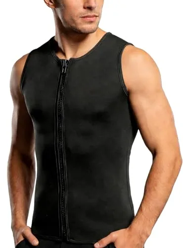 doorslay Traje de neopreno para hombre, sin mangas, chaleco de buceo de 2 mm, chaleco térmico de neopreno para deportes acuáticos, kayak, natación, surf, esnórquel, buceo, con cremallera (L)