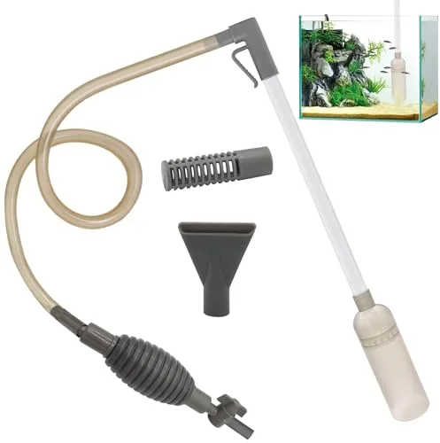 TZEKING Sifonador Acuario,1.7m Mulmsauger Aquarium,con Sifón y Limpiador de Grava,Limpiafondos Acuario Kit,Aspirador Limpiador de Grava y Arena para Acuarios Pequeños y Grandes