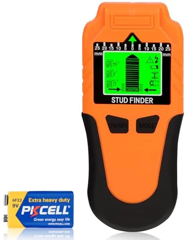 Detector Cables y tuberias 6-en-1 – Detector de Vigas Mejorado con Pantalla LCD y Alarma Sonora, Sensor de Pared Preciso para Madera, Metal y Cables Eléctricos