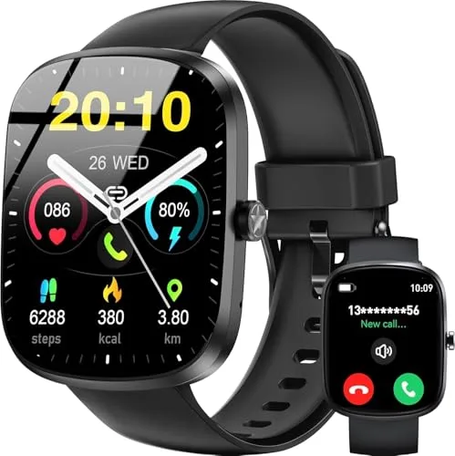 OUKITEL Reloj Inteligente Hombre Mujer, Fitness Smartwatch Hombre con 140+ Deportivo Modos, 1.91" HD Smart Watch con Llamadas, Pulsometro/Monitor de Sueño/Podómetro, Impermeable IP68 para Android/iOS