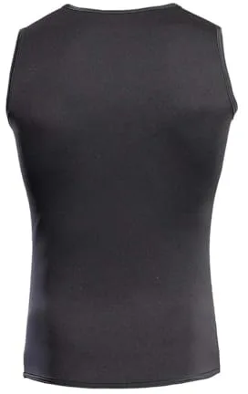 QUXVUIS Traje de baño para Hombre, Traje de Buceo 2mm Respetuoso con la Piel, Camiseta sin Mangas para Nadar, Chaleco Neopreno, Ropa cálida con Cremallera Frontal, Surf, Windsurf, Negro, Metro