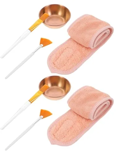 IWOWHERO Juego de Herramientas Cuidado Facial Piel 8 Piezas, Cepillos de Silicona y Cuenco para Mezclar Mascarillas, Kit Facial para Spa en Casa, Suministros Faciales para Mujeres