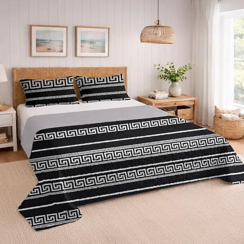 BESCH Colcha Boutis para Primavera y Verano con Diseño Estampado + 2 Funda Cojin 50x70 cm - Cubrecama Ligera Fina Entretiempo Extra Suave y Transpirable (Cama 135, 230x260cm)