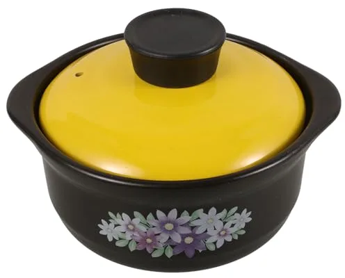 SUPVOX Olla de Barro para Cocinar de 1,3 Litros, Cazuela Tradicional de Arcilla sin Revestimiento, Resistente al Calor y Antiquemaduras, Utensilio Doméstico para Estofados y Uso