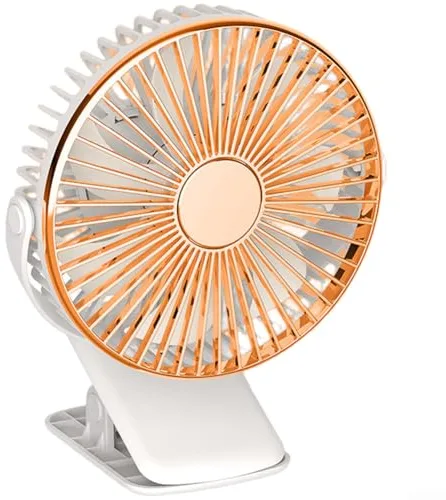 Ventilador portátil, ventilador de escritorio portátil, ventilador de clip recargable, ventilador USB, ventilador de refrigeración ajustable de 3 velocidades, funciona con pilas, rotación de 360