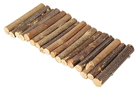 Yechiry Puente de Madera Flexible para Hámster, Juguete para Animales Pequeños Que Trepan y Mastican, Adecuado para Roedores, Ratones Reptiles, Casa con Escalera de Palo de Madera (M)