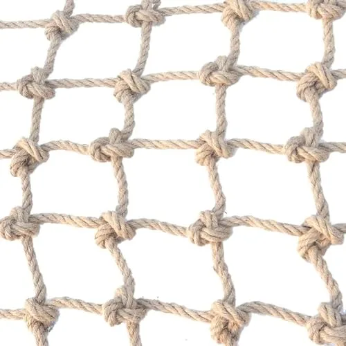 VUIKLCty Red de Escalada, Red de jardín con Soporte for Plantas, Uso for Juegos en Interiores y Exteriores, Mascotas, Red de Carga, Red de Cuerda de cáñamo(2 * 2m(6.6 * 6.6ft))
