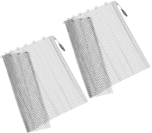 ASAKKURA Pantalla Protectora para Chimenea de Malla Metálica, 2 Piezas 61x45,7 Cm, Accesorio Resistente al Calor para Hogar, Cortinas Ignífugas contra Chispas, Protección Segura para