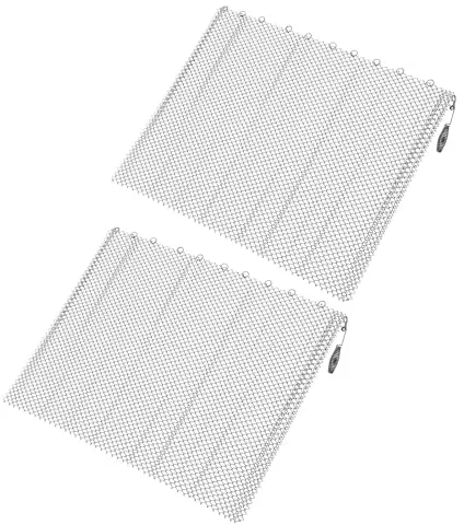 GALPADA Pantallas Protectoras para Chimenea de Hierro Resistente, Cortinas de Malla Metálica 61x45,7 Cm, 2 Unidades para Protección contra Chispas en Hogar, Accesorio para Estufas