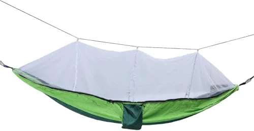 Hamaca para Exteriores, Hamaca portátil Ligera con Soporte de Carga de 661lb con Red para Patio, Camping, Picnic (Verde Oscuro con Verde Fruta (Red Blanca))